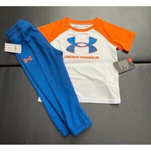NWT Under Armour Jogger & Tee Set Baby Boys Size 18M